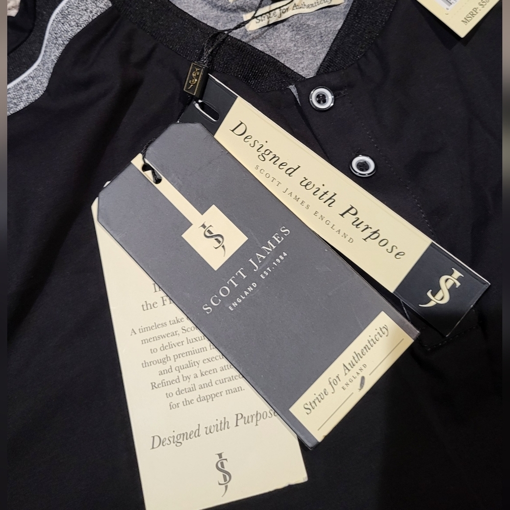Scott James Mens Designer Tee- Size Large - Picture 3 of 4